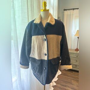 Vintage Jacket wool sherpa trim